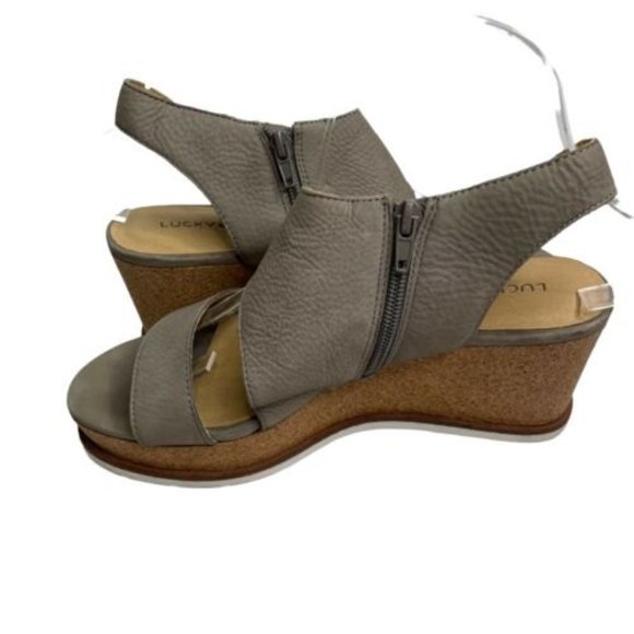 Lucky Brand Women's BYLANNA Wedge Platform Slingback Sandal Driftwood Sz 8.5 a19 - Picture 6 of 8